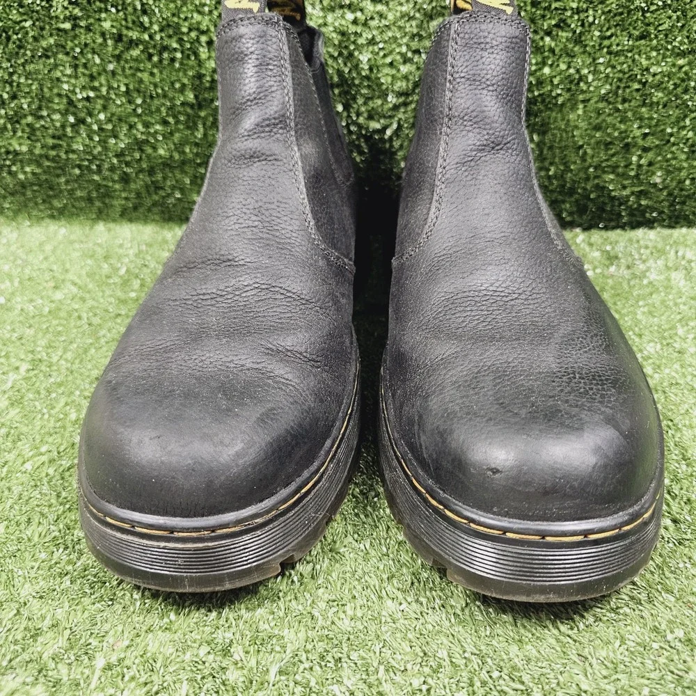 Dr. Martens Hardie Black Leather Pull On Ankle Chelsea Boots Mens Size 14